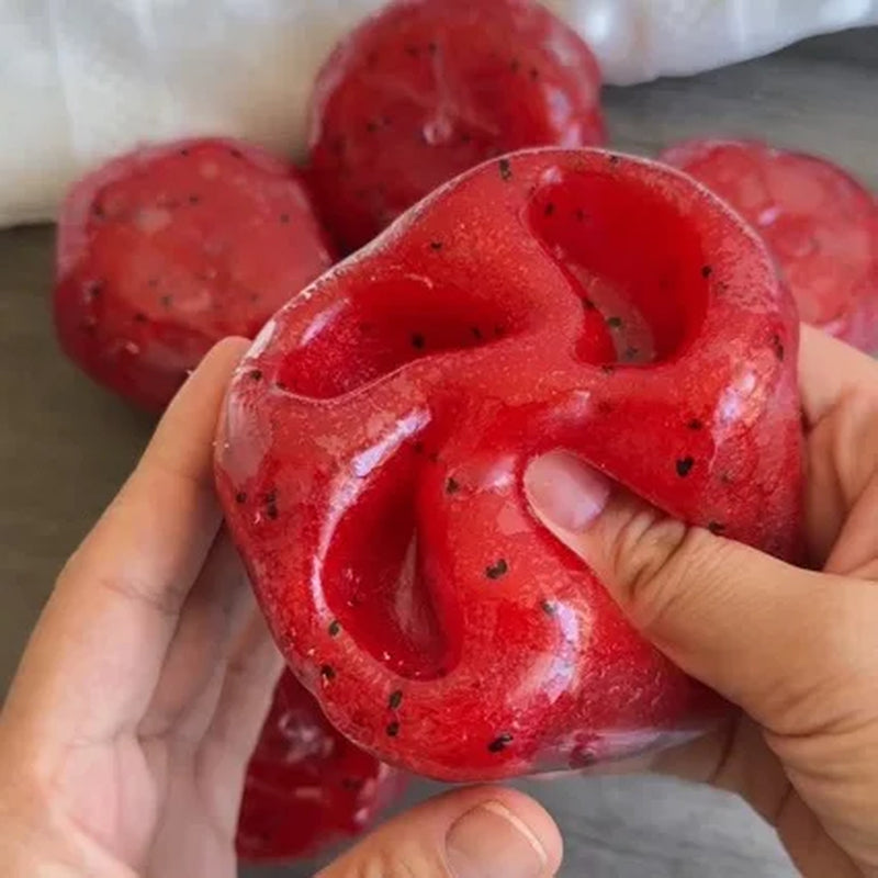 Handcrafted Watermelon Slushy Squishy Toy - Soft Slow Rebound Stress Relief Squeeze Toy - Realistic Fruit Simulation Model - Ideal Gift for Adults