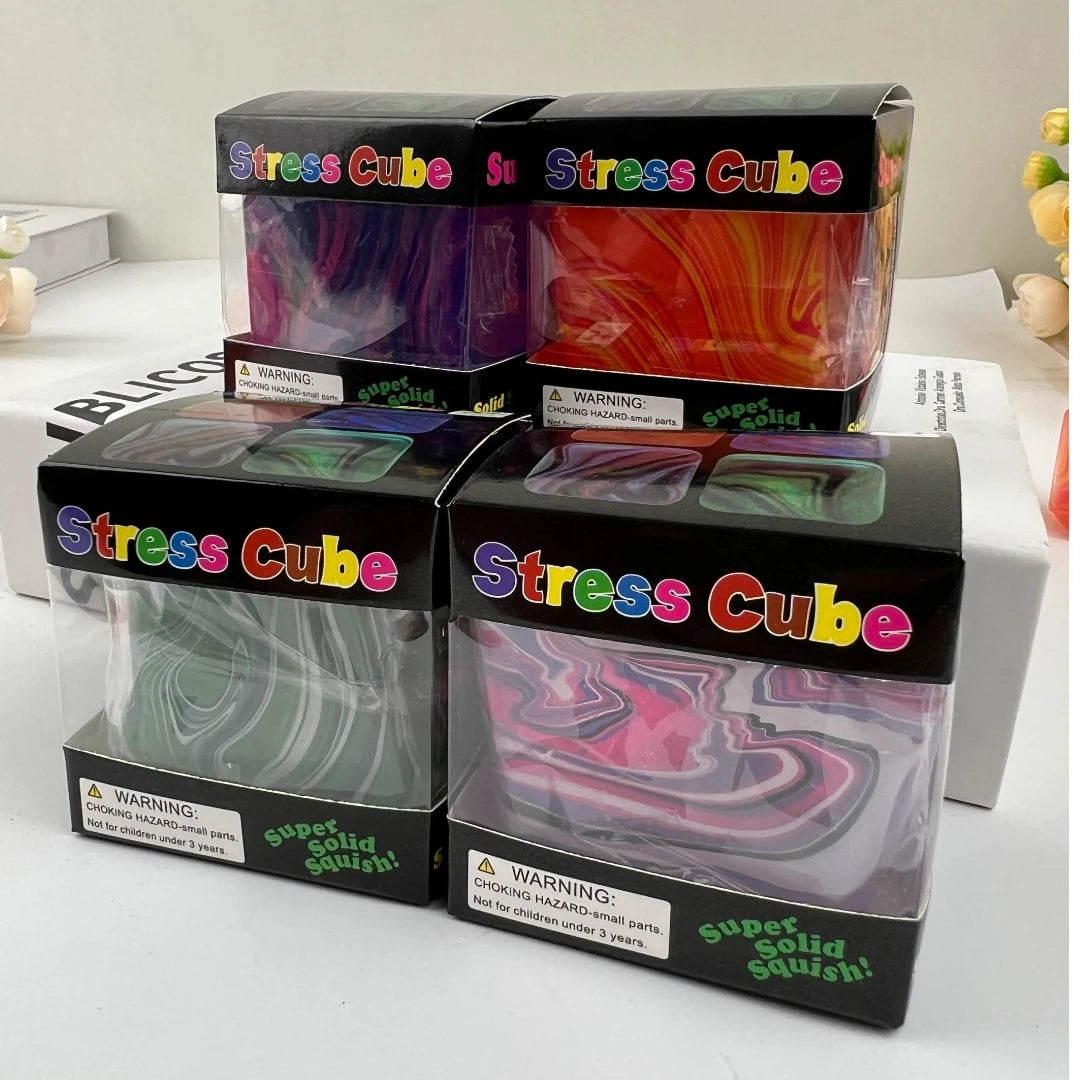 Soft and Glutinous Sensory Stress-Relief Toy Cube Filled with Gel Stretchable Ball Soft Ice Blind Box Slow Rebound