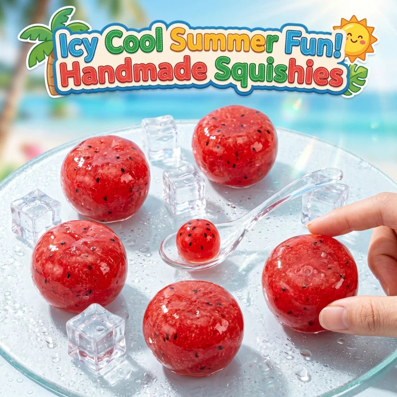 Handcrafted Watermelon Slushy Squishy Toy - Soft Slow Rebound Stress Relief Squeeze Toy - Realistic Fruit Simulation Model - Ideal Gift for Adults