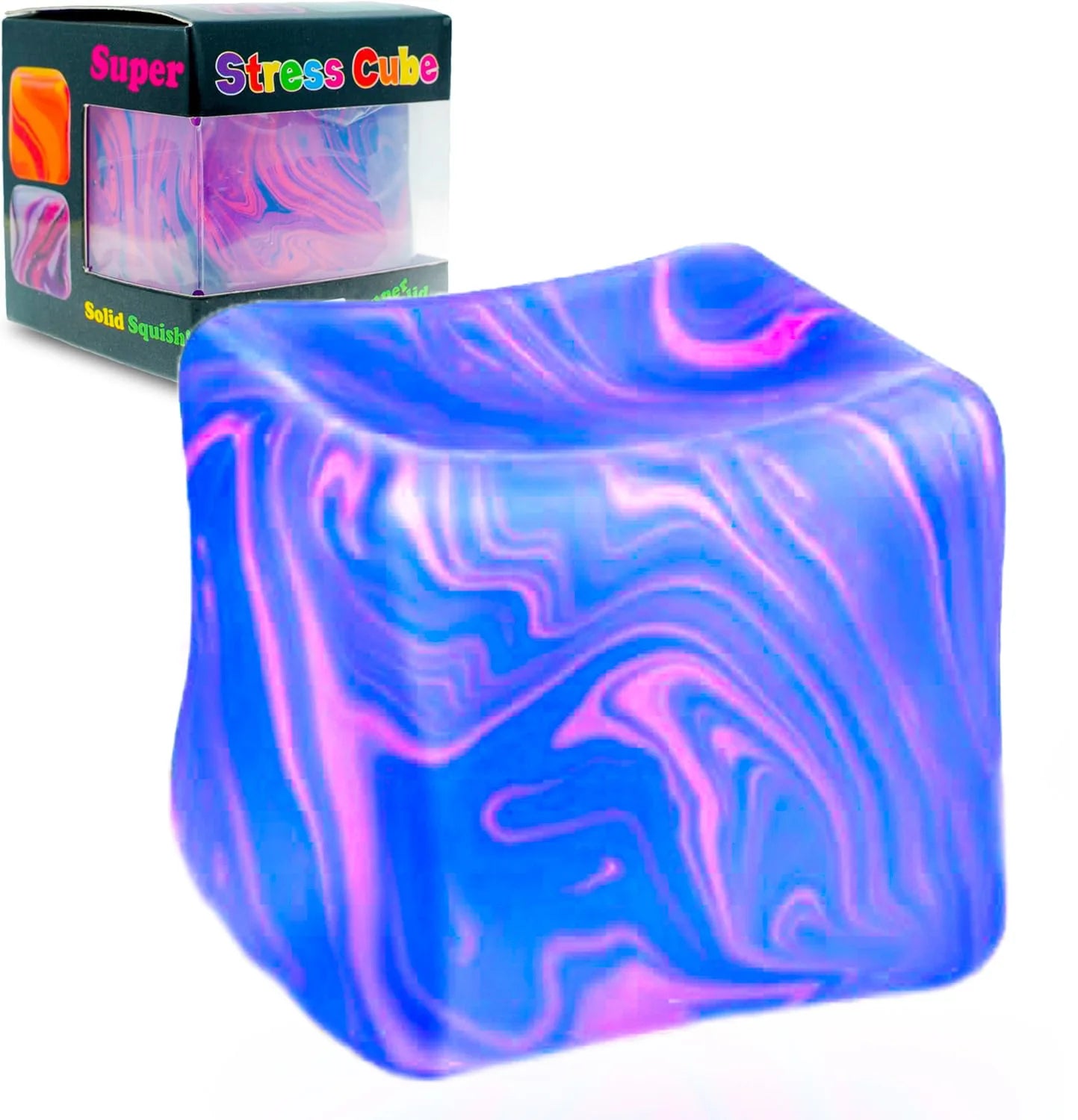 Soft and Glutinous Sensory Stress-Relief Toy Cube Filled with Gel Stretchable Ball Soft Ice Blind Box Slow Rebound