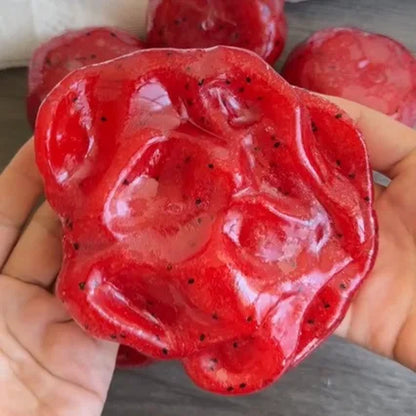 Handcrafted Watermelon Slushy Squishy Toy - Soft Slow Rebound Stress Relief Squeeze Toy - Realistic Fruit Simulation Model - Ideal Gift for Adults