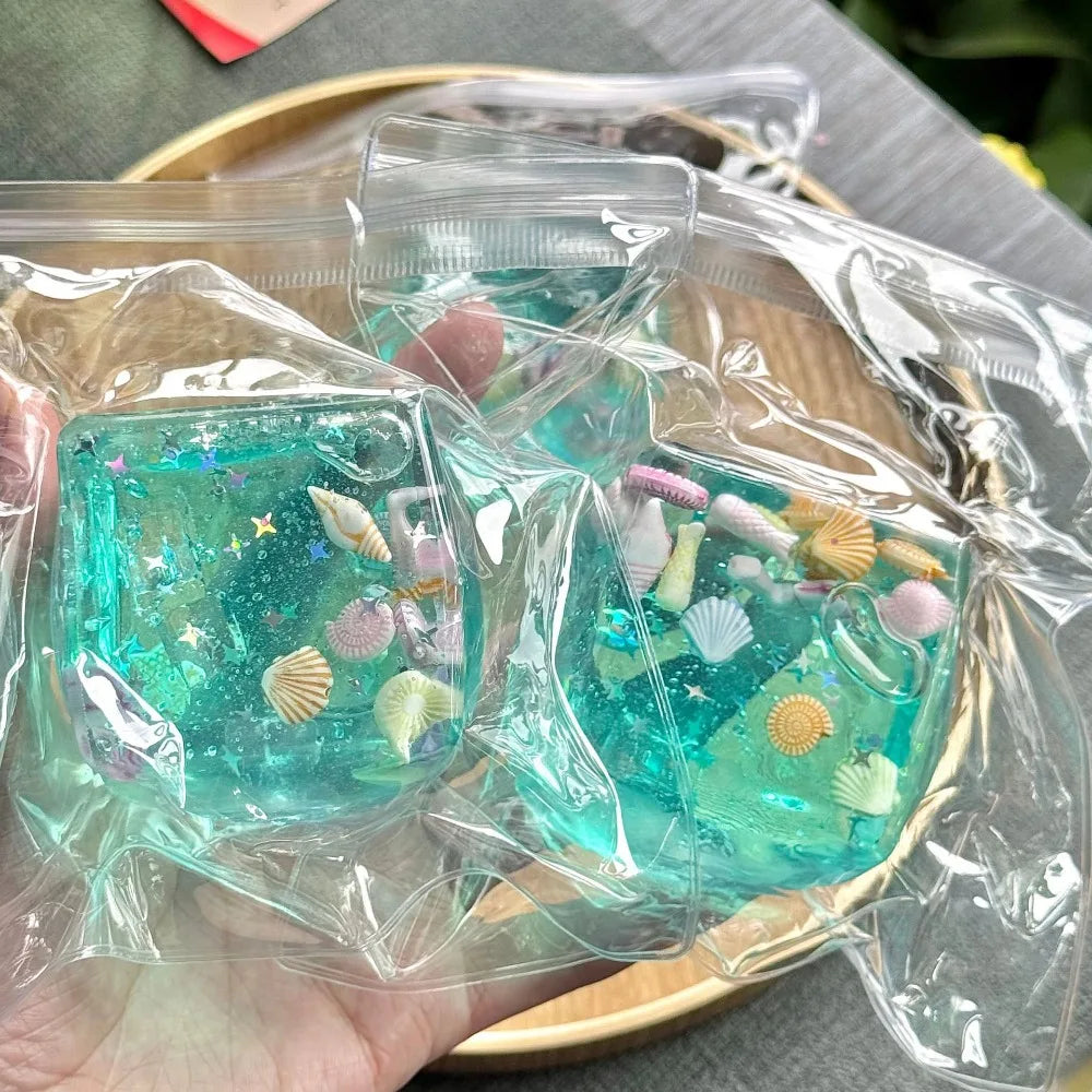 Taba Ocean-Themed Squishy Stress Relief Cube - Slow Rise Sensory Fidget Toy for All Ages