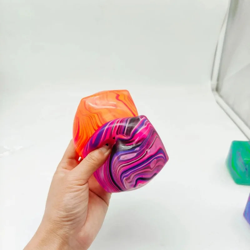 Soft and Glutinous Sensory Stress-Relief Toy Cube Filled with Gel Stretchable Ball Soft Ice Blind Box Slow Rebound
