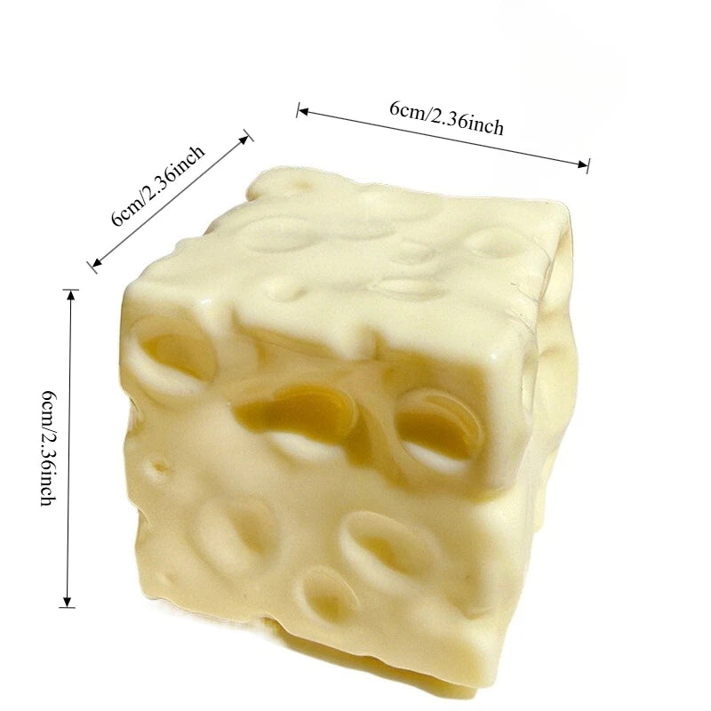 Taba Shapeable Squishy Cheese Cube Stress Ball - Non-Rebound Sensory Fidget Toy for Relaxation and Stress Relief for All Ages