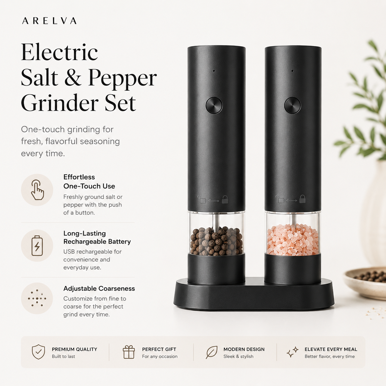 GrindPro™ Salt & Pepper Grinder Set