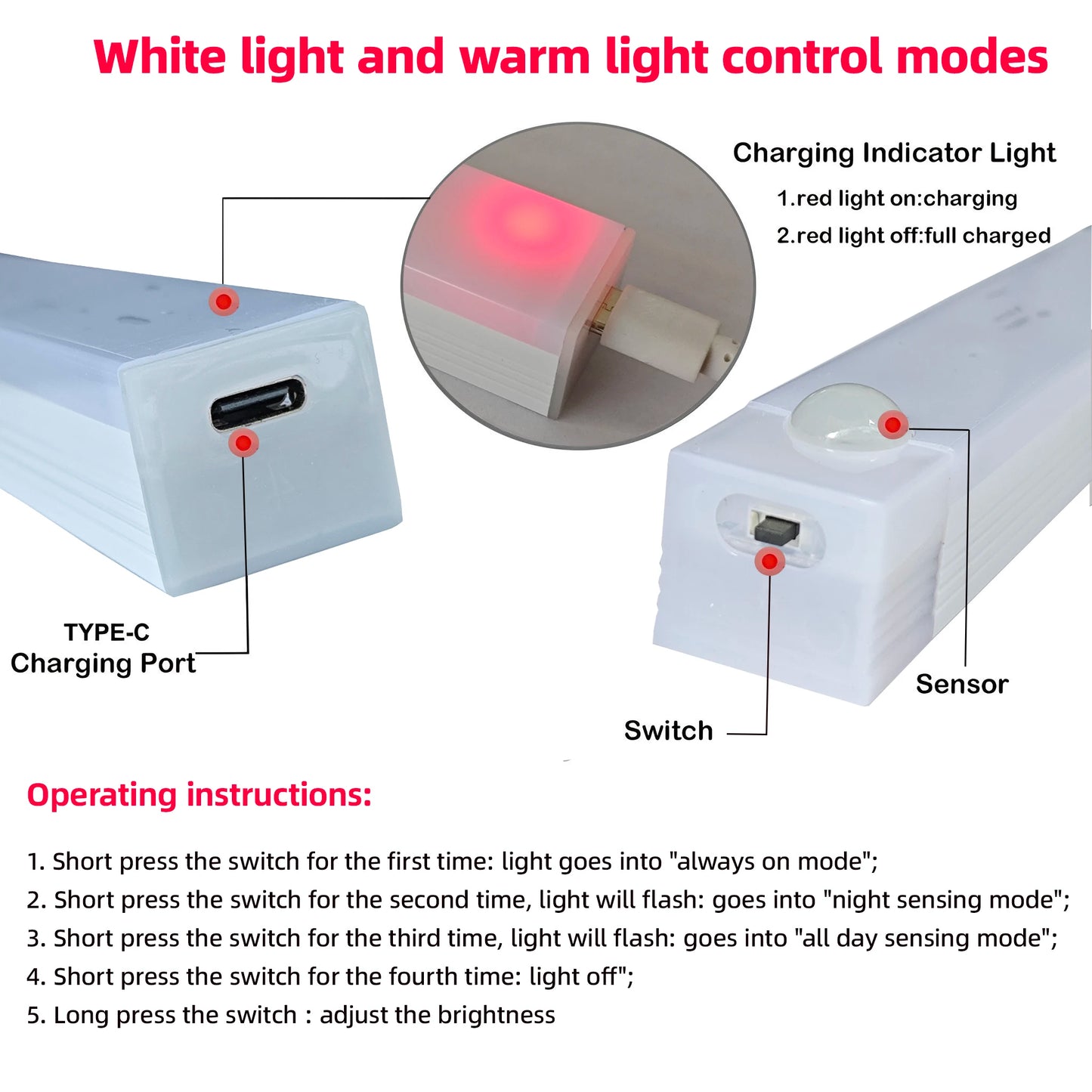 LumiSense Wireless Rechargeable Motion Sensor LED Night Light
