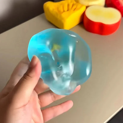 Blue Maltose Slow-Rebound Sensory Fidget Toy - Soft Transparent Anti-Stress Squishy for Decompression