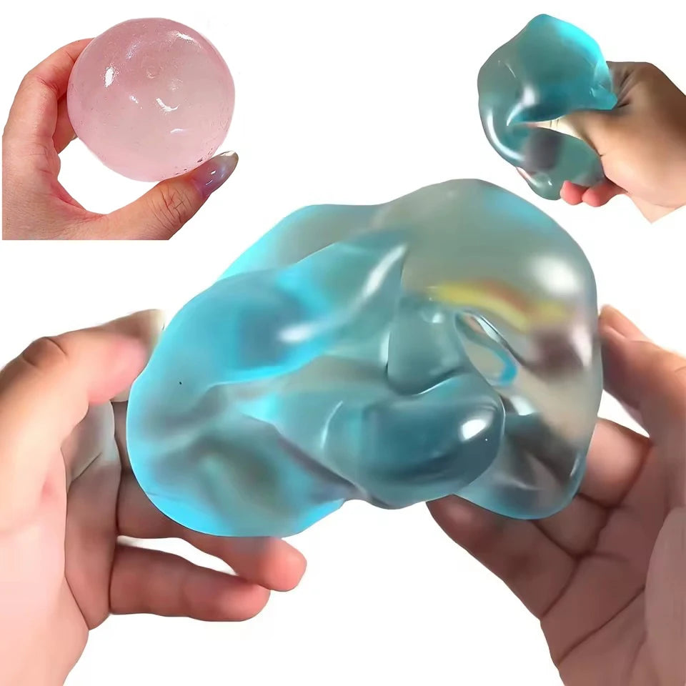 Blue Maltose Slow-Rebound Sensory Fidget Toy - Soft Transparent Anti-Stress Squishy for Decompression