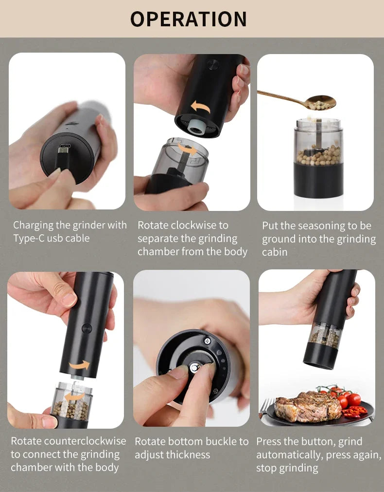 GrindPro™ Salt & Pepper Grinder Set