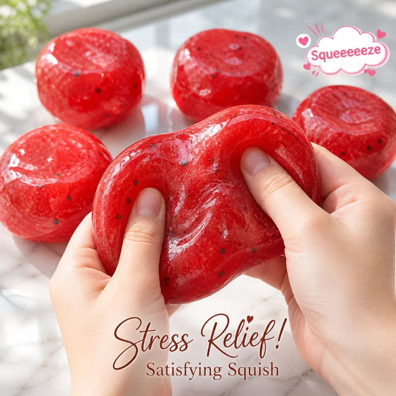 Handcrafted Watermelon Slushy Squishy Toy - Soft Slow Rebound Stress Relief Squeeze Toy - Realistic Fruit Simulation Model - Ideal Gift for Adults