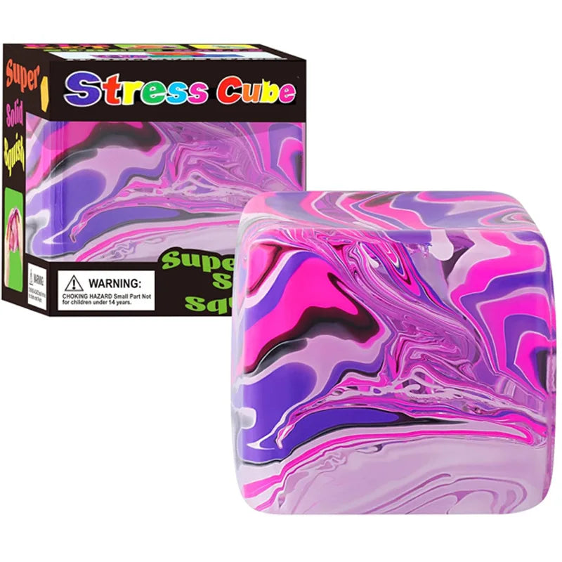 Soft and Glutinous Sensory Stress-Relief Toy Cube Filled with Gel Stretchable Ball Soft Ice Blind Box Slow Rebound
