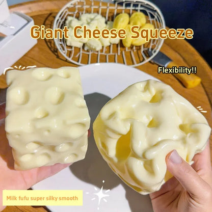 Taba Shapeable Squishy Cheese Cube Stress Ball - Non-Rebound Sensory Fidget Toy for Relaxation and Stress Relief for All Ages