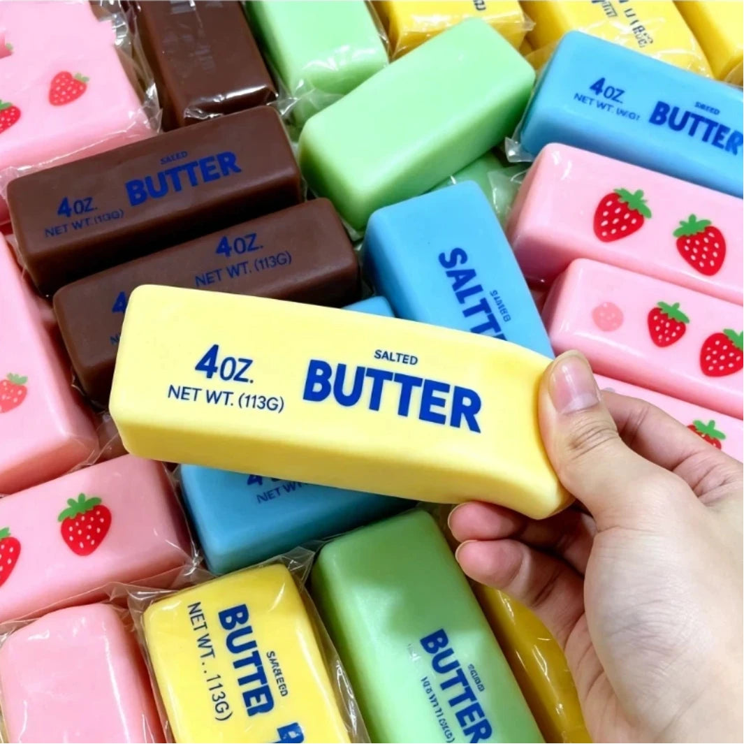 Squishy Elastic Butter Stick Fidget Toy Blind Box Stress Relief Game Funny Decompression Prank Squeeze Toy for Anxiety Relief